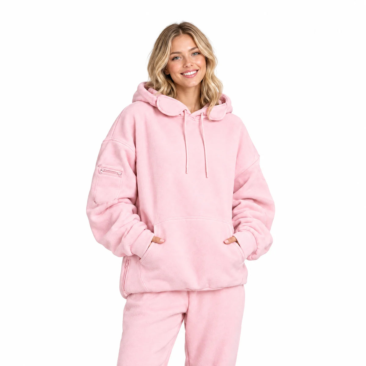 Reise-Hoodie in Rosa